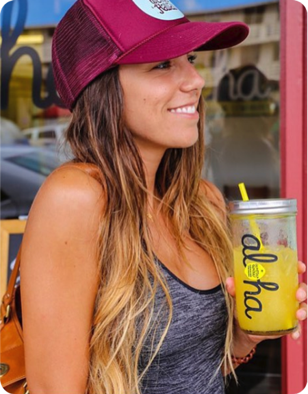 Customer Enjoying Wow Wow Lemonade